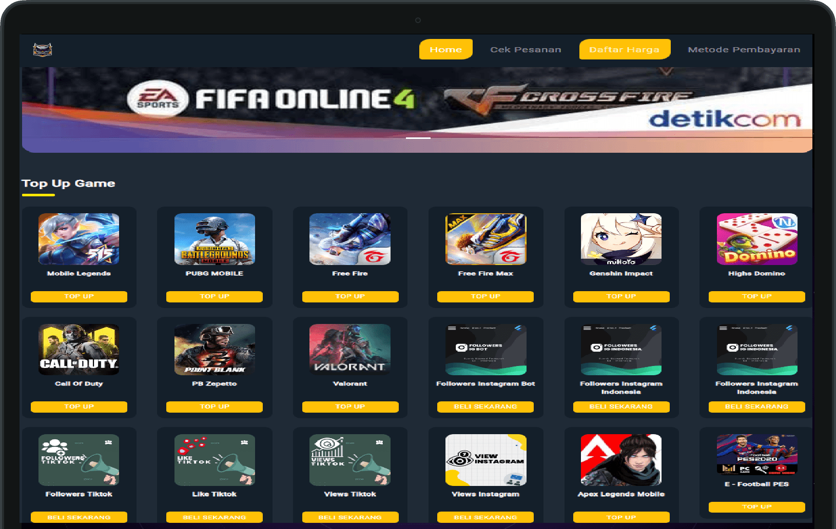 ServerDiamond Top Up Games Voucher PPOB