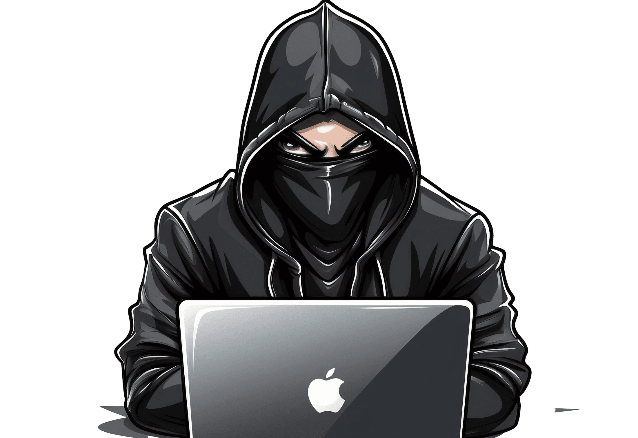 Person peeking from behind laptop